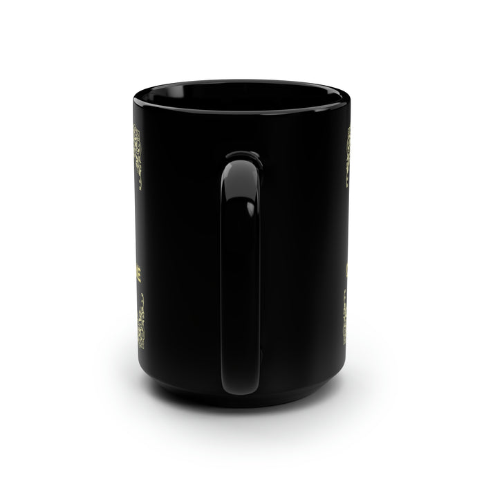 Time Works With Me -- Black Mug, 15oz